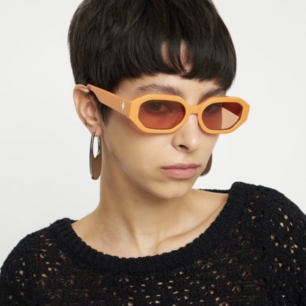 THE ATTICO Irene Geometric Sunglasses in Orange